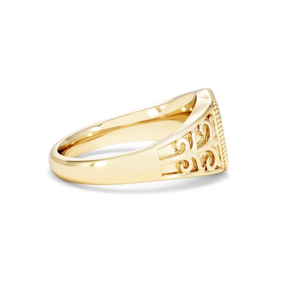 Virgo Zodiac 0.01ct Lab Diamond Signet Ring in 18K Gold Vermeil