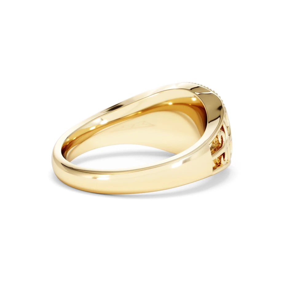 Virgo Zodiac 0.01ct Lab Diamond Signet Ring in 18K Gold Vermeil