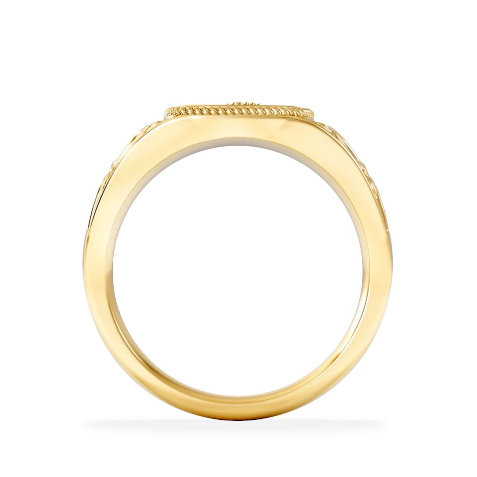 Virgo Zodiac 0.01ct Lab Diamond Signet Ring in 18K Gold Vermeil
