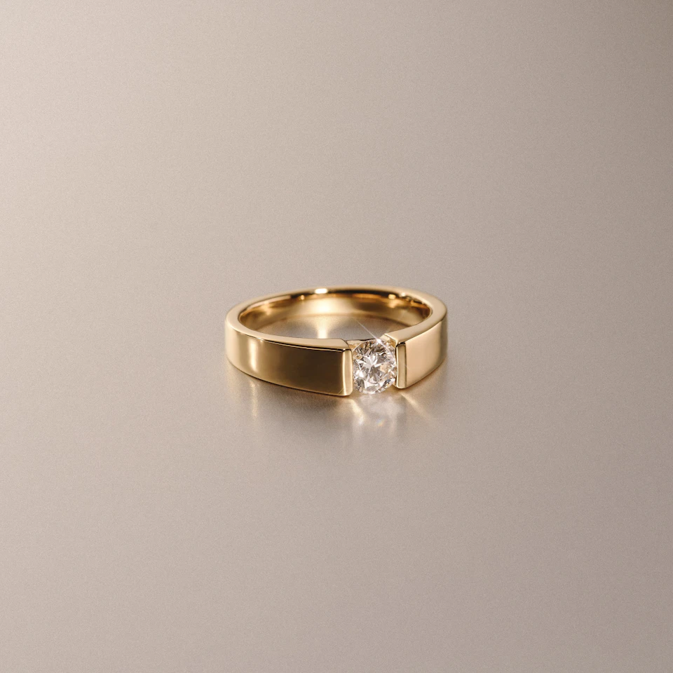Jessica 0.50ct Round Cut Lab Diamond Solitaire Engagement Ring in 9K Yellow Gold