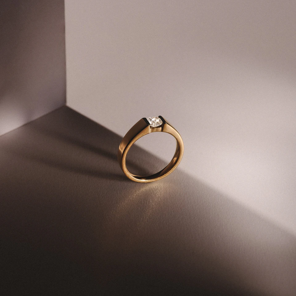 Jessica 0.50ct Round Cut Lab Diamond Solitaire Engagement Ring in 18K Gold Vermeil