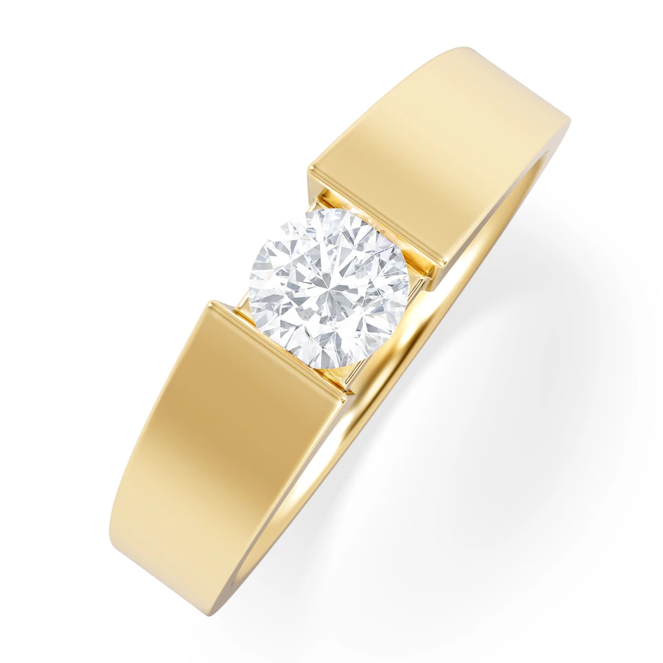 Jessica 0.50ct Round Cut Lab Diamond Solitaire Engagement Ring in 9K Yellow Gold