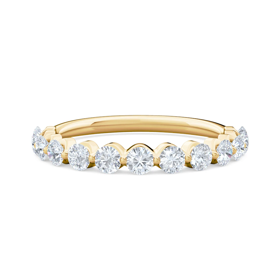 Mira 0.50ct Lab Diamond Half Eternity Ring in 18K Gold Vermeil