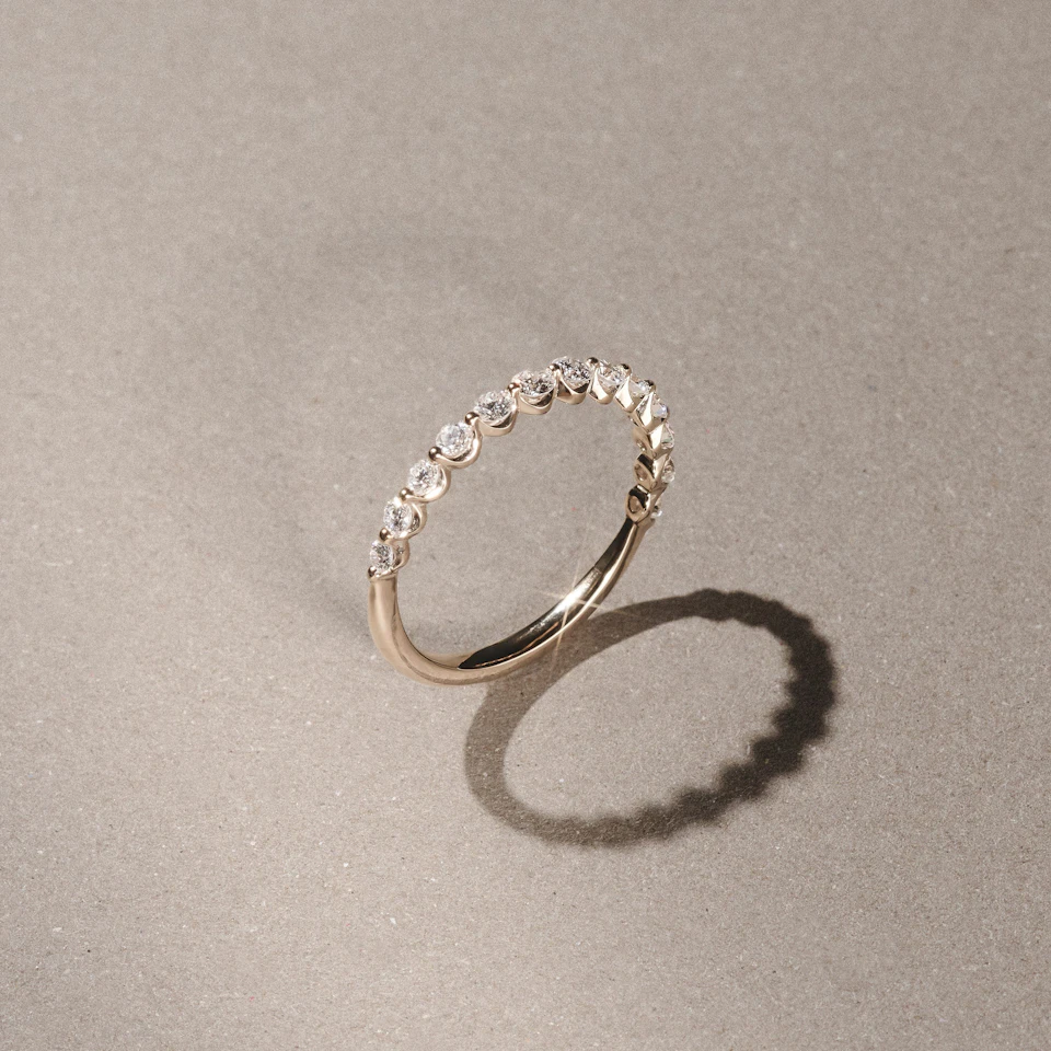 Mira 0.50ct Lab Diamond Half Eternity Ring in 18K Gold Vermeil