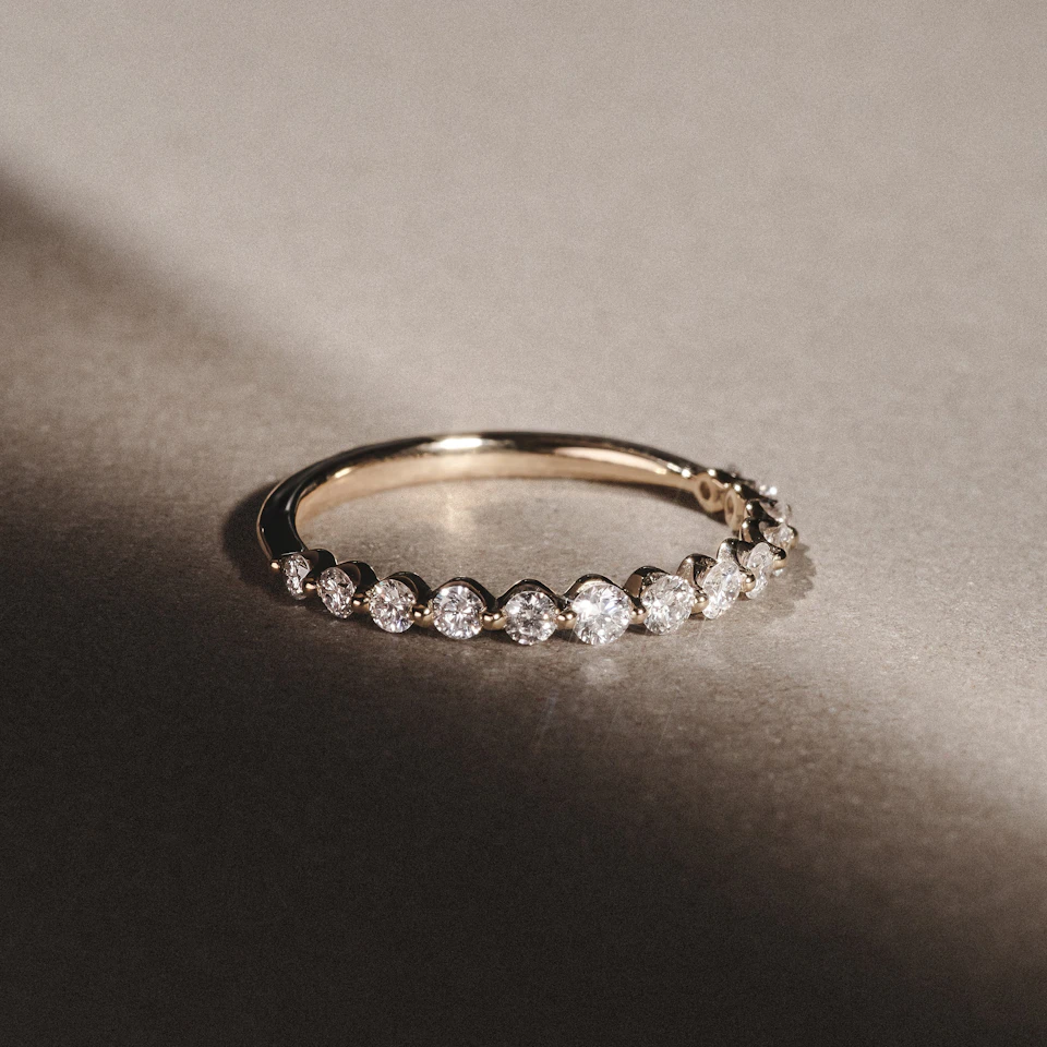 Mira 0.50ct Lab Diamond Half Eternity Ring in 18K Gold Vermeil