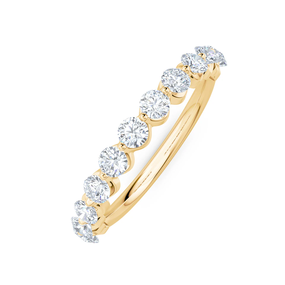 Mira 0.50ct Lab Diamond Half Eternity Ring in 18K Gold Vermeil