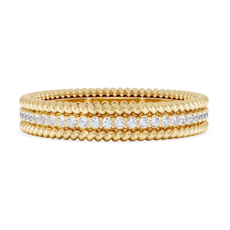 Woven 0.25ct Lab Diamond Eternity Ring in 18K Gold Vermeil