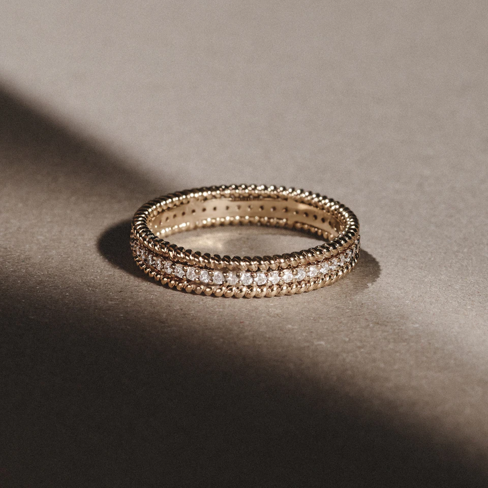 Woven 0.25ct Lab Diamond Eternity Ring in 18K Gold Vermeil