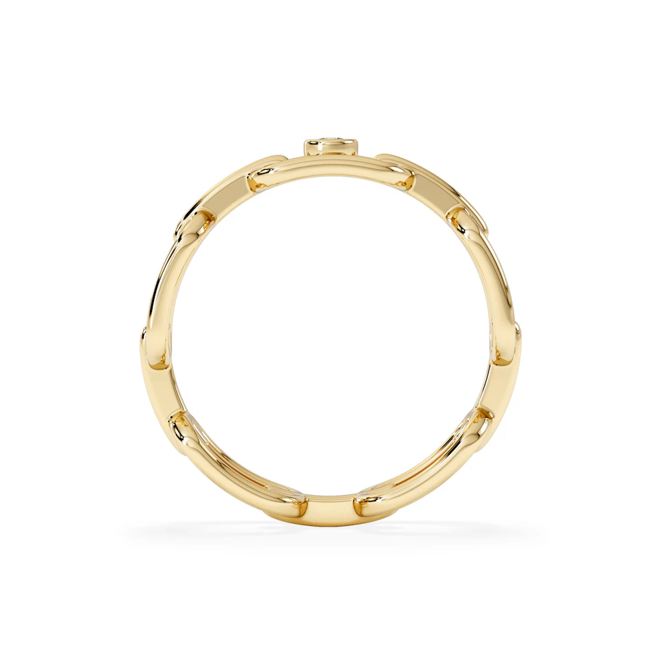 Bound Lab Diamond Link Ring 0.041ct Round Cut in 18K Gold Vermeil