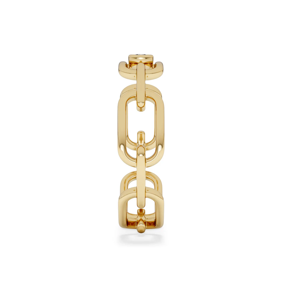 Bound Lab Diamond Link Ring 0.041ct Round Cut in 18K Gold Vermeil