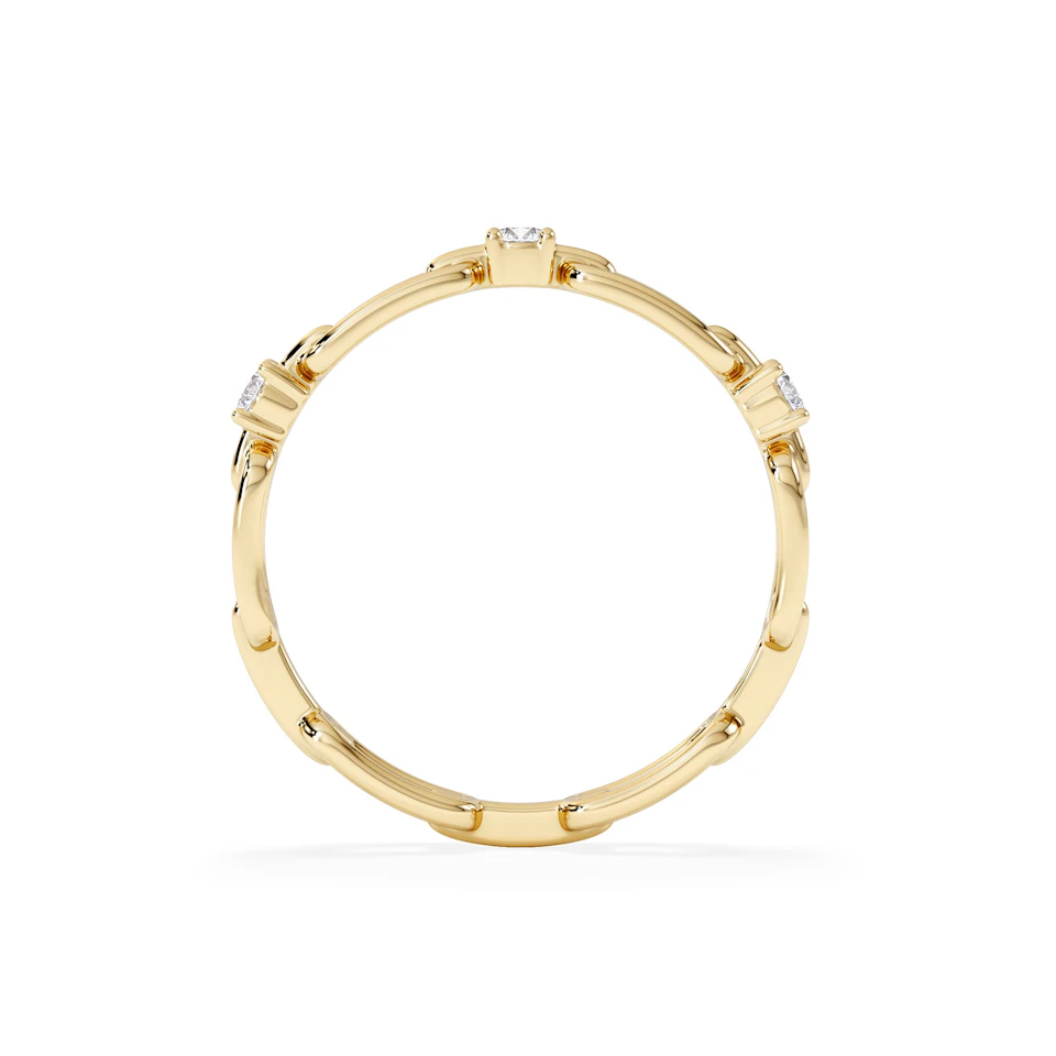 Bound Lab Diamond Link Ring 0.125ct Round Cut in 18K Gold Vermeil