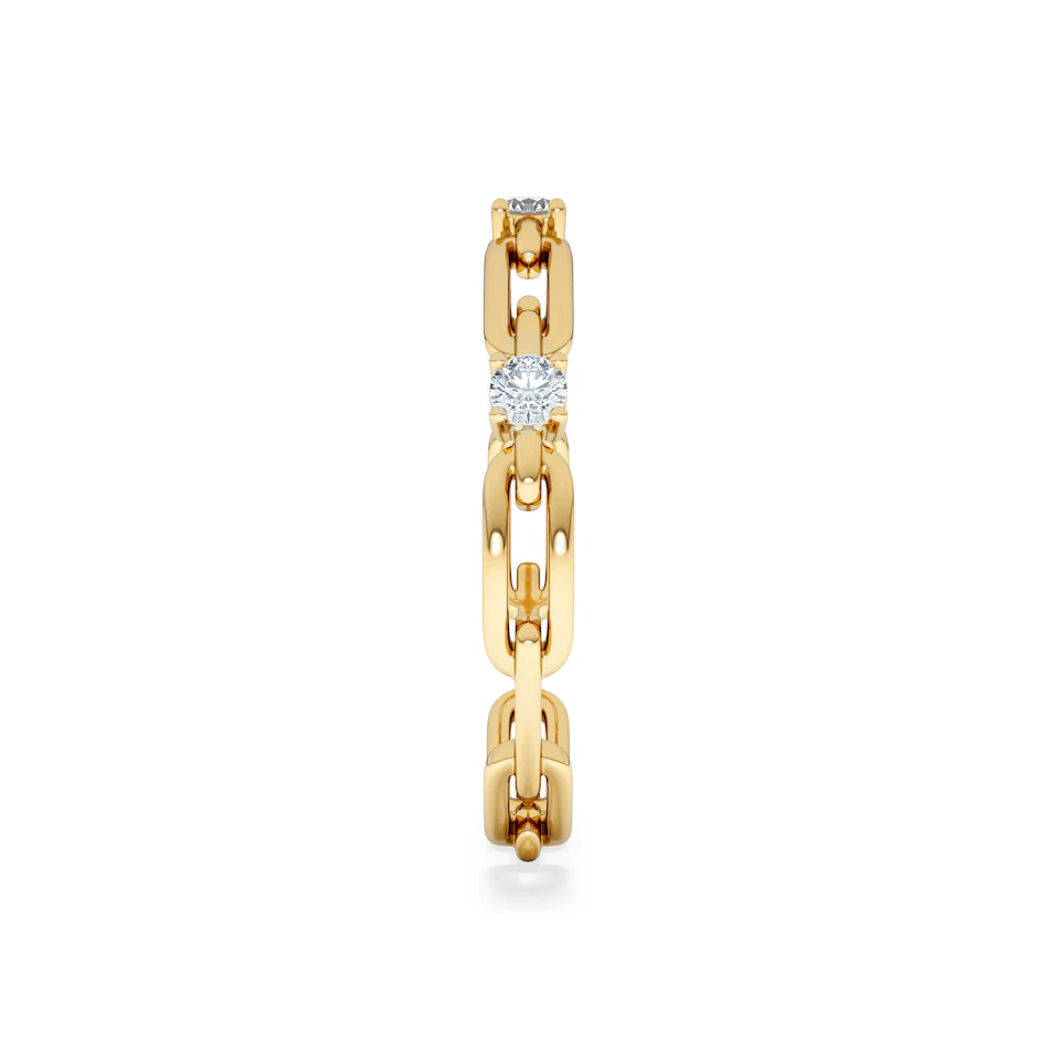 Bound Lab Diamond Link Ring 0.125ct Round Cut in 18K Gold Vermeil