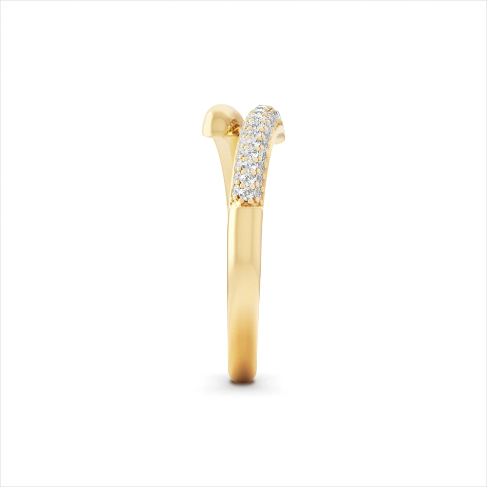 0.15ct Lab Diamond Pavé Wrap Ring in 18K Gold Vermeil