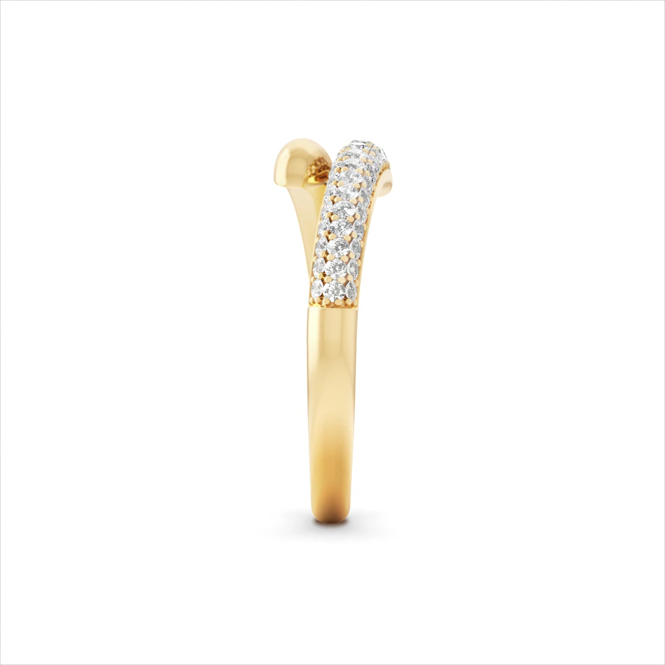 0.30ct Lab Diamond Pavé Wrap Ring in 18K Gold Vermeil