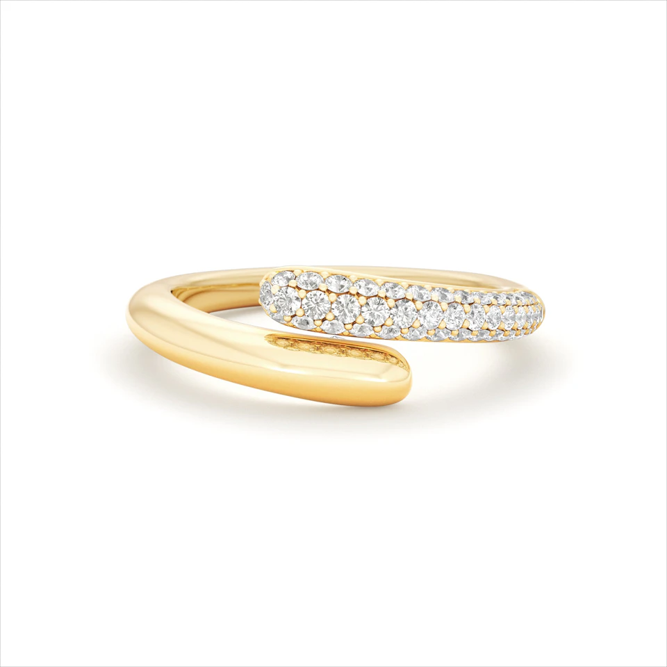 0.30ct Lab Diamond Pavé Wrap Ring in 18K Gold Vermeil