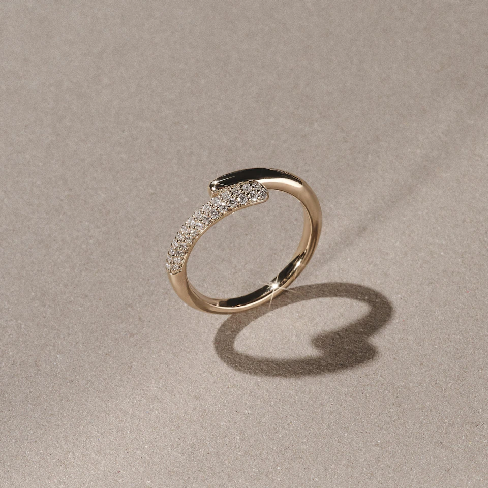 0.30ct Lab Diamond Pavé Wrap Ring in 18K Gold Vermeil