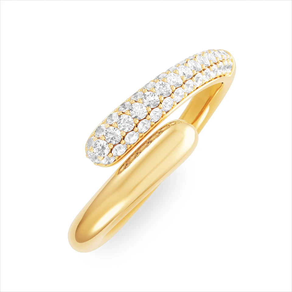 0.30ct Lab Diamond Pavé Wrap Ring in 18K Gold Vermeil