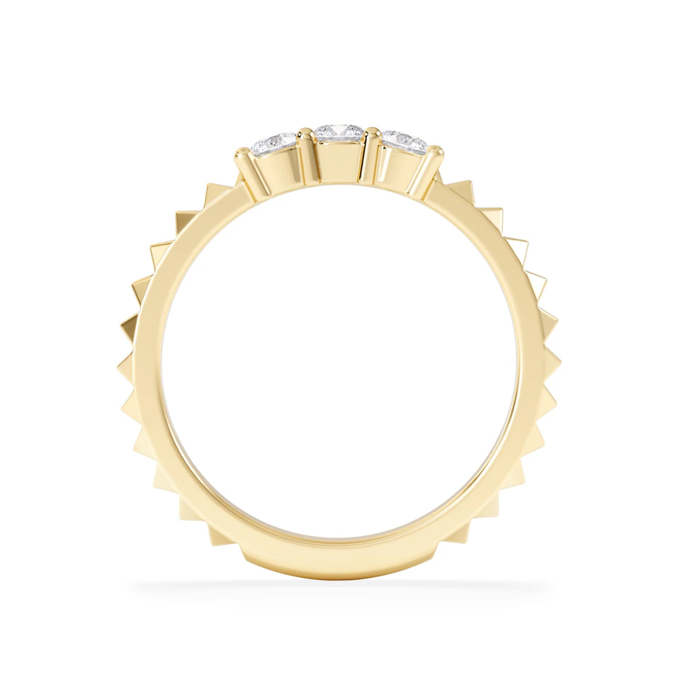 Era 0.33ct Round Cut Lab Diamond 3 Stone Ring in 18K Gold Vermeil
