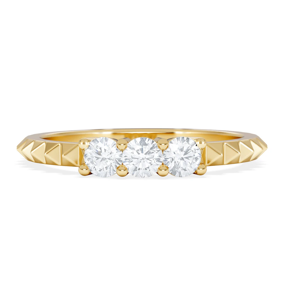 Era 0.33ct Round Cut Lab Diamond 3 Stone Ring in 18K Gold Vermeil