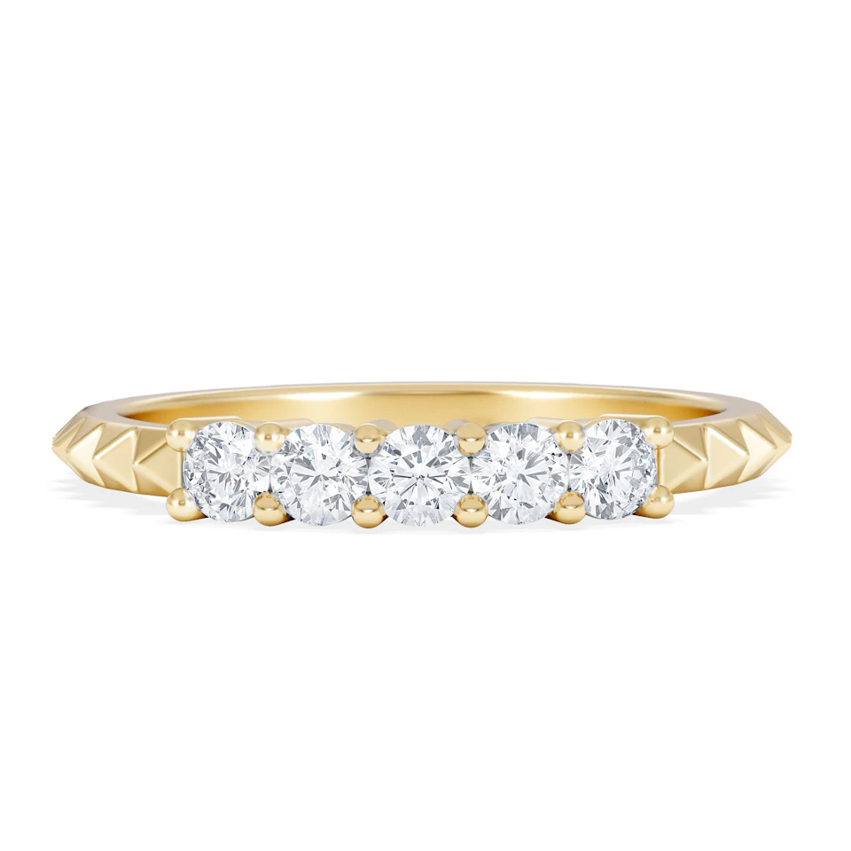 Era 0.34ct Round Cut Lab Diamond 5 Stone Ring in 18K Gold Vermeil