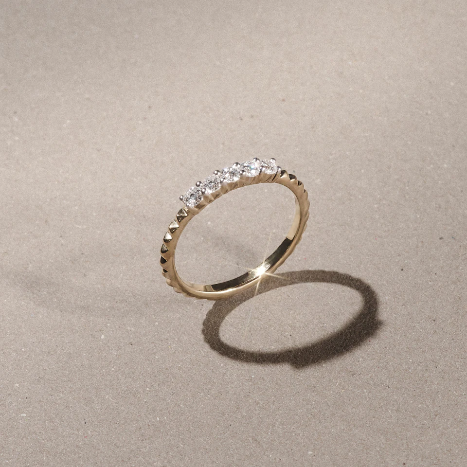 Era 0.34ct Round Cut Lab Diamond 5 Stone Ring in 18K Gold Vermeil