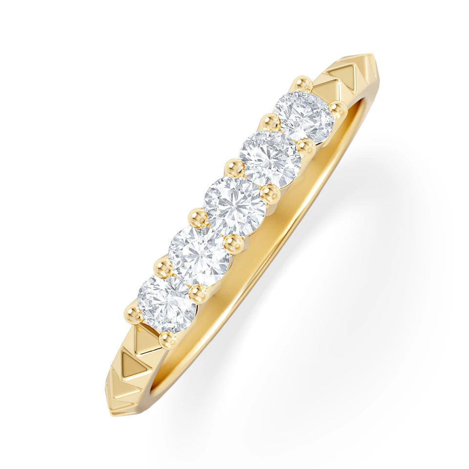 Era 0.34ct Round Cut Lab Diamond 5 Stone Ring in 18K Gold Vermeil