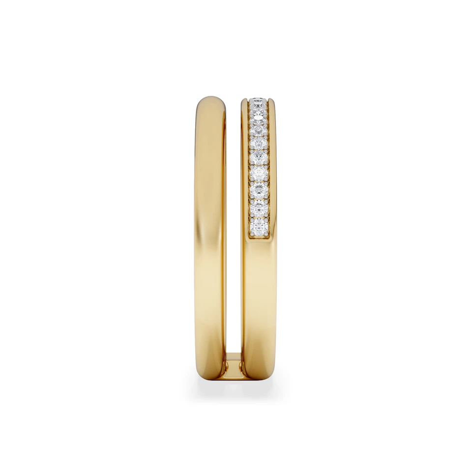 Duo Curve 0.10ct Lab Diamond Stacking Ring in 18K Gold Vermeil