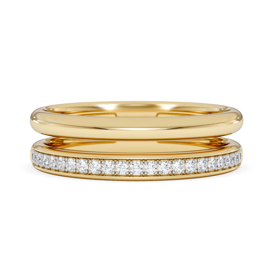 Duo Curve 0.10ct Lab Diamond Stacking Ring in 18K Gold Vermeil