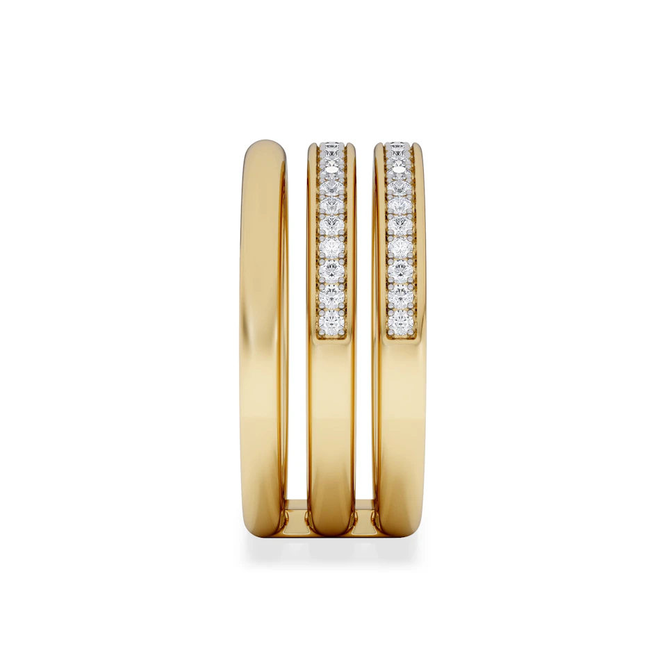 Trinity Curve 0.20ct Lab Diamond Stacking Ring in 18K Gold Vermeil