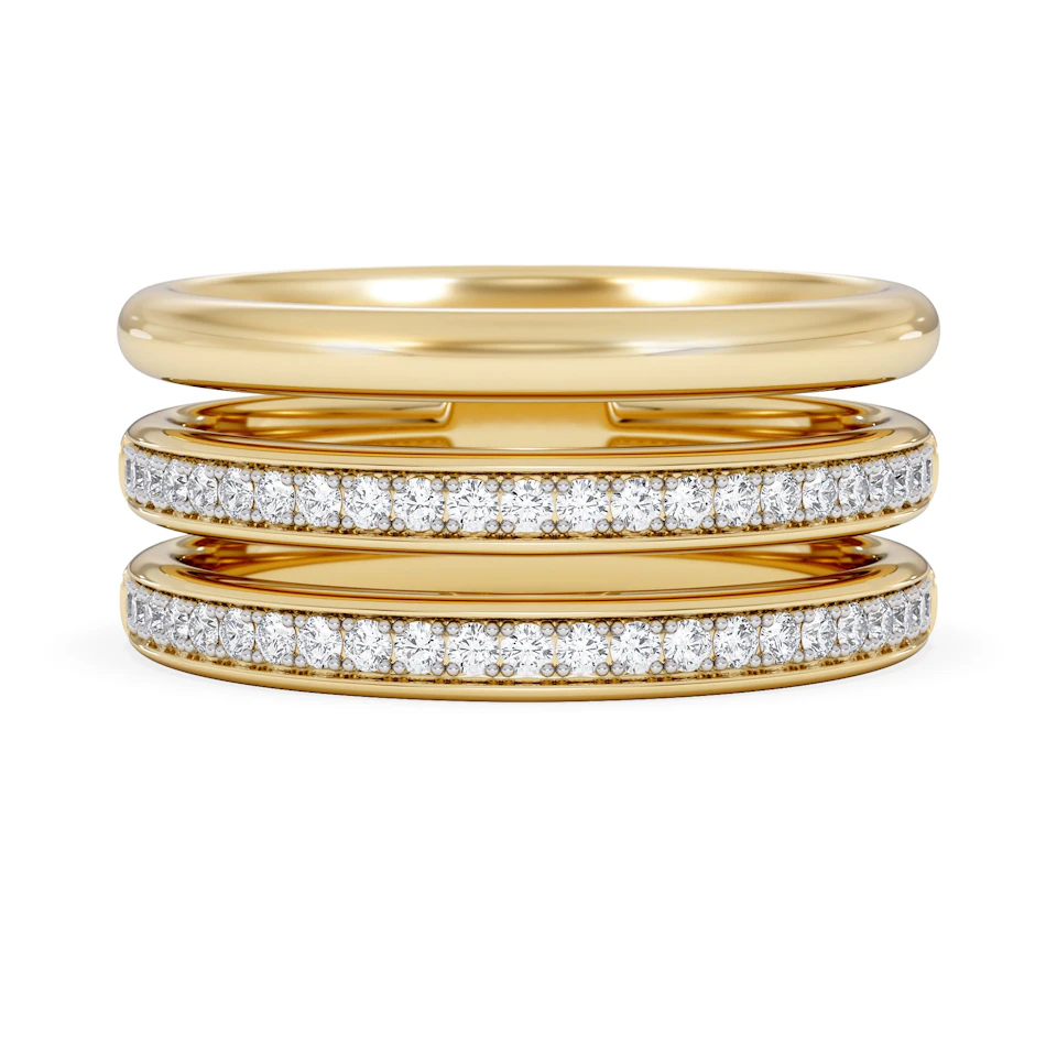 Trinity Curve 0.20ct Lab Diamond Stacking Ring in 18K Gold Vermeil