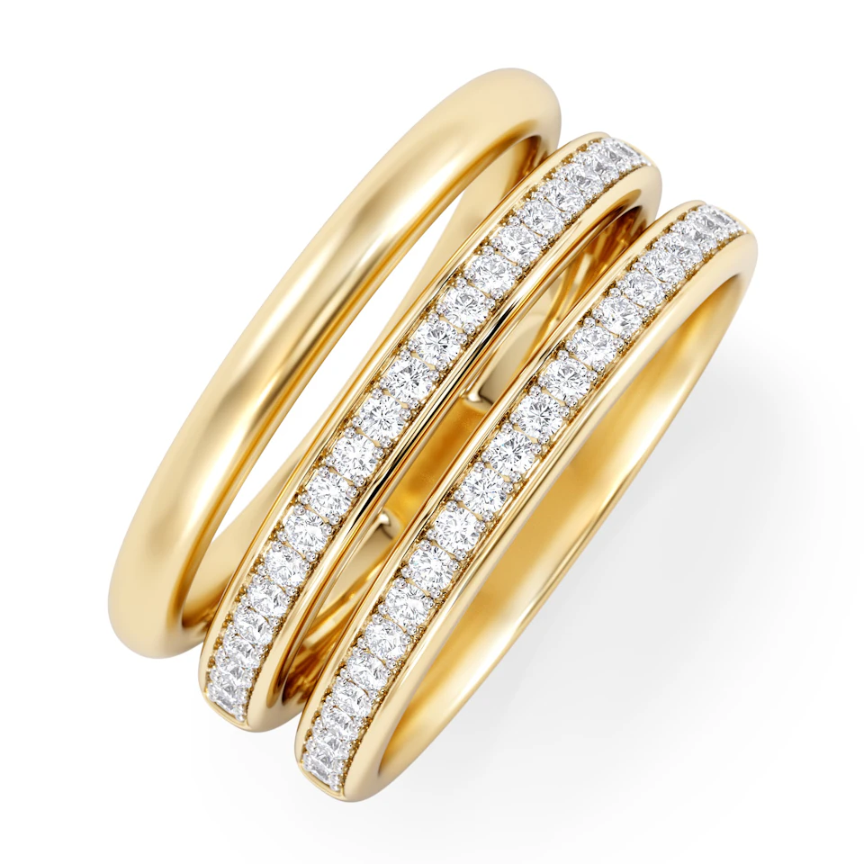 Trinity Curve 0.20ct Lab Diamond Stacking Ring in 18K Gold Vermeil