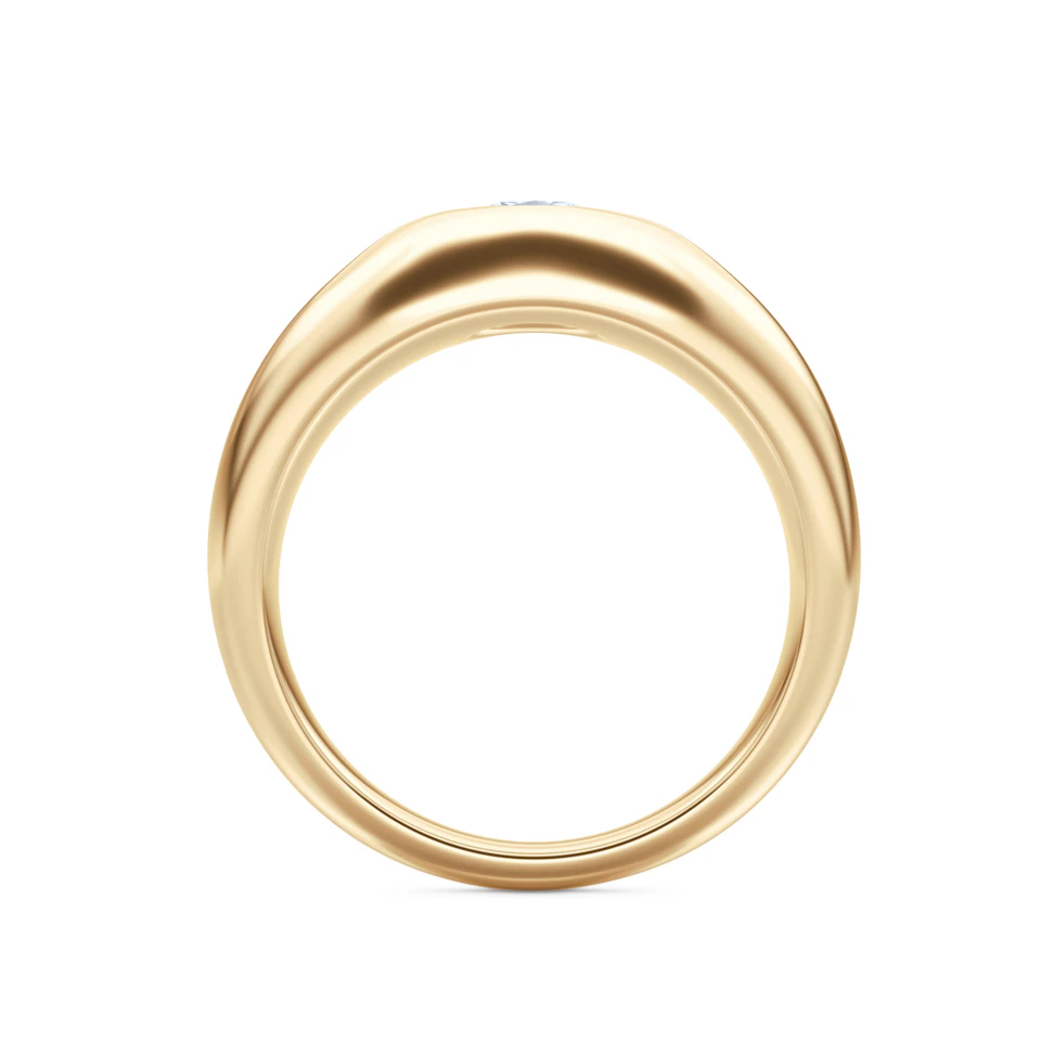 Apex 0.25ct Oval Cut Lab Diamond Signet Ring in 18K Gold Vermeil