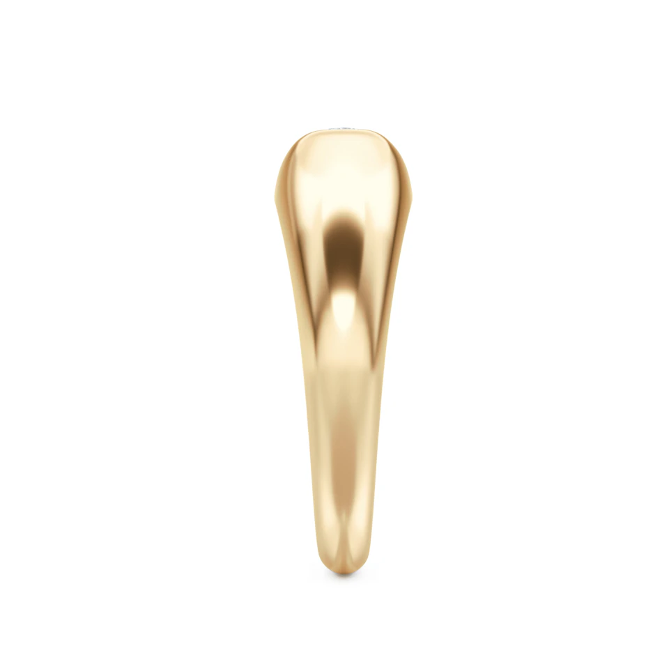 Apex 0.25ct Oval Cut Lab Diamond Signet Ring in 18K Gold Vermeil