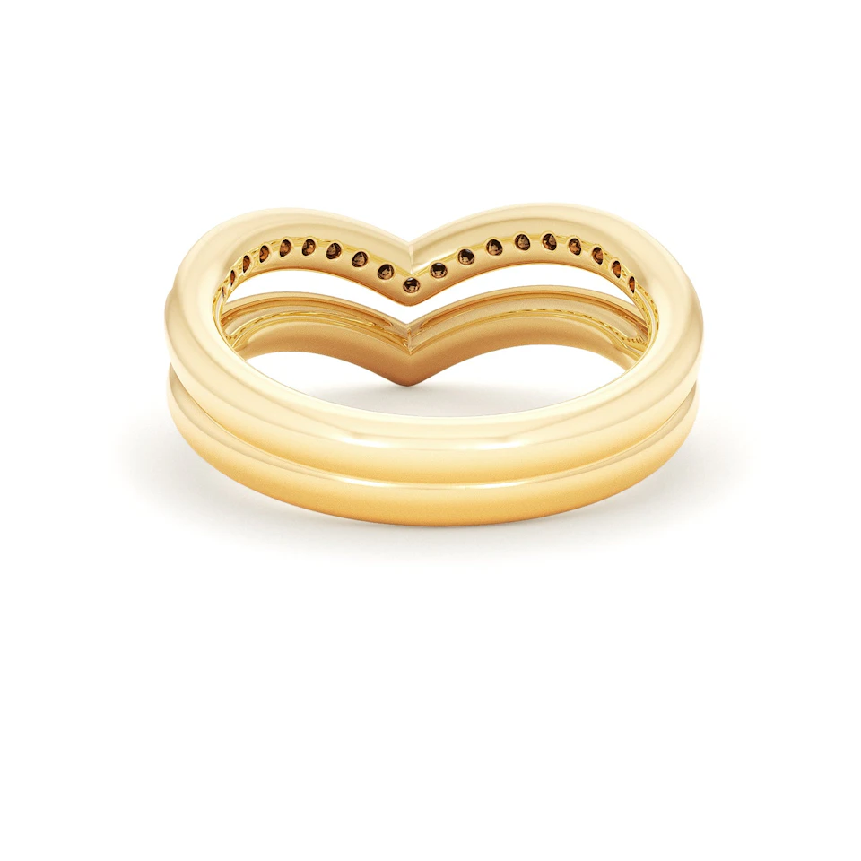 Dual 0.27ct Lab Diamond Stacking Wishbone Ring in 18K Gold Vermeil