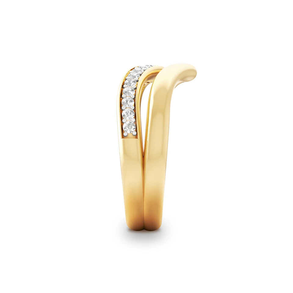 Dual 0.27ct Lab Diamond Stacking Wishbone Ring in 18K Gold Vermeil