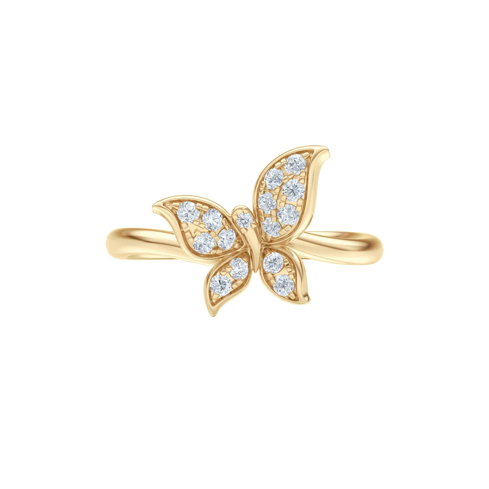 Papillon 0.19ct Lab Diamond Ring in 18K Gold Vermeil