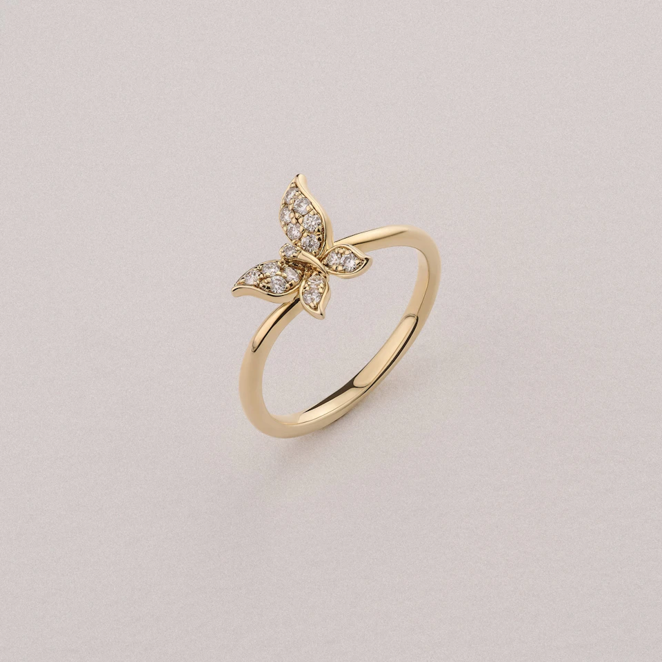 Papillon 0.19ct Lab Diamond Ring in 18K Gold Vermeil
