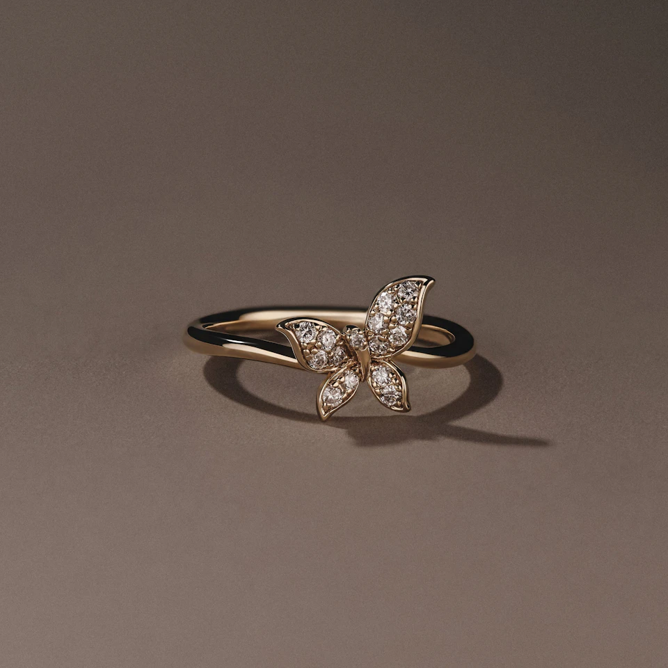 Papillon 0.19ct Lab Diamond Ring in 18K Gold Vermeil