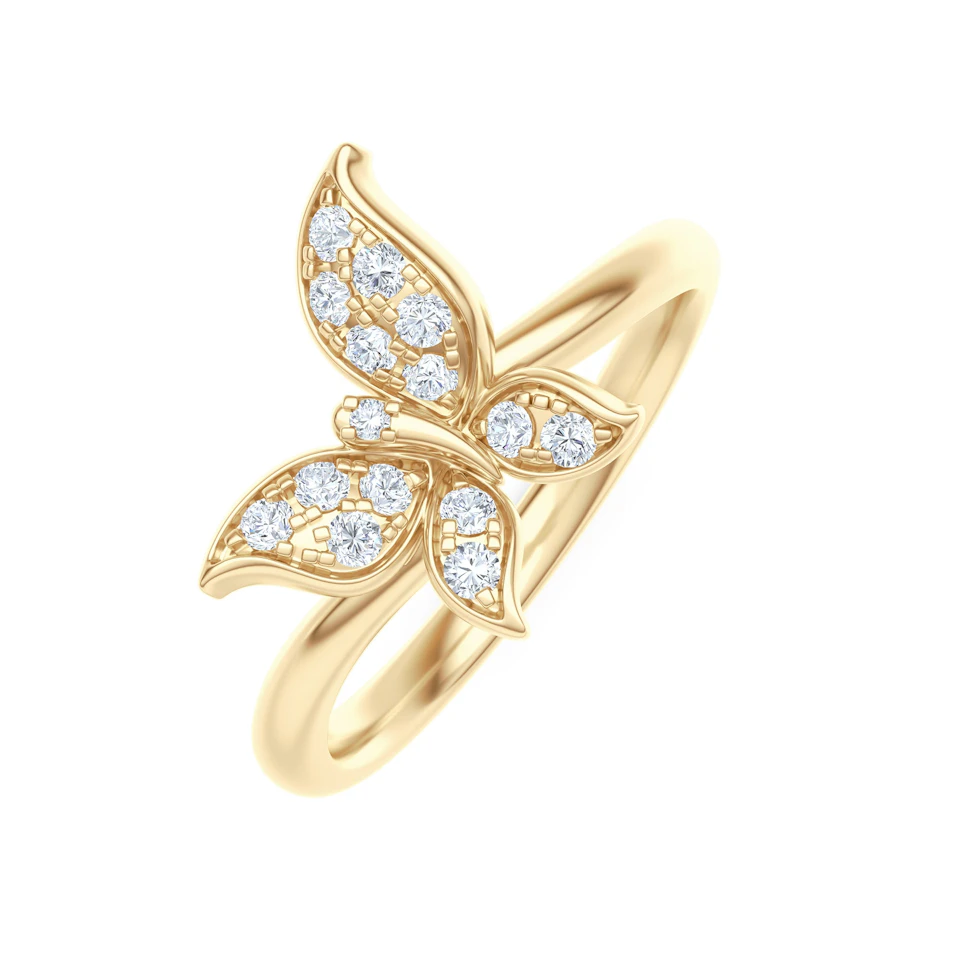 Papillon 0.19ct Lab Diamond Ring in 18K Gold Vermeil