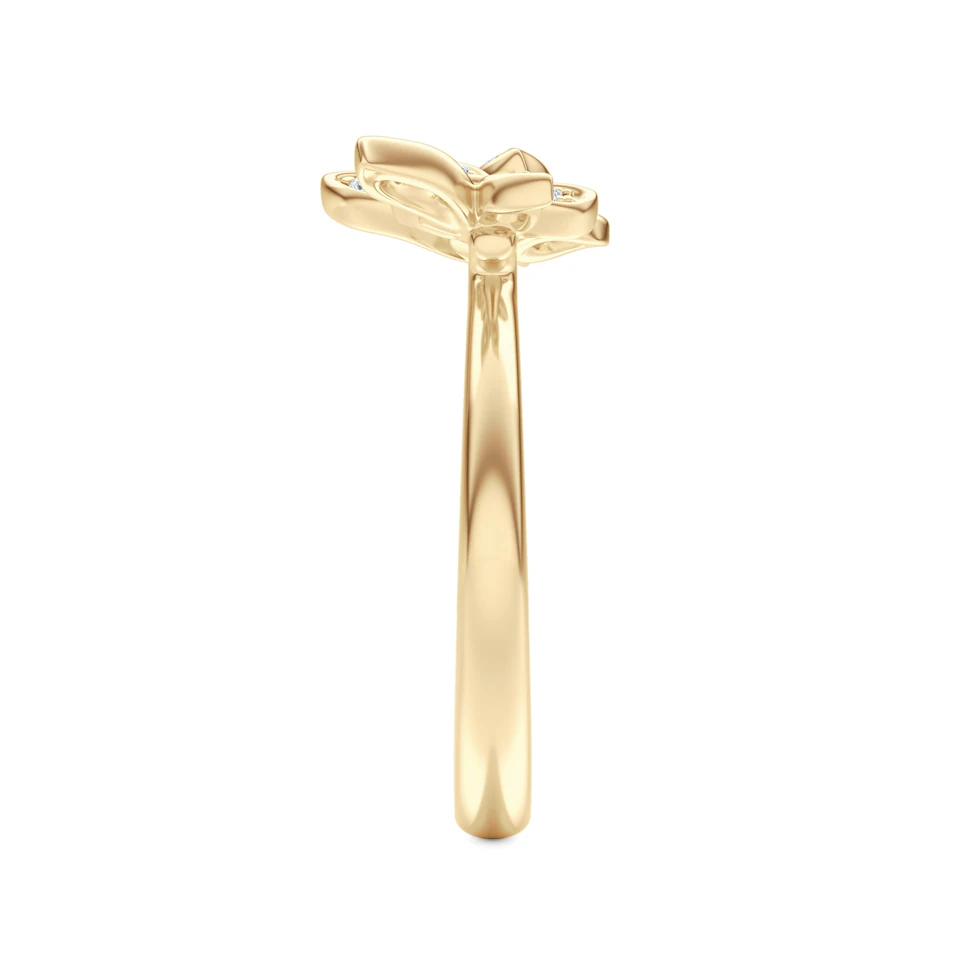 Papillon 0.20ct Lab Diamond Ring 18K Gold Vermeil
