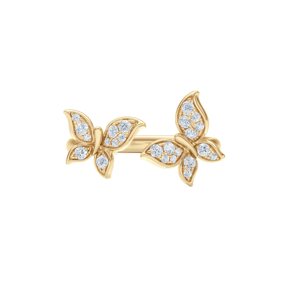 Papillon 0.20ct Lab Diamond Ring 18K Gold Vermeil