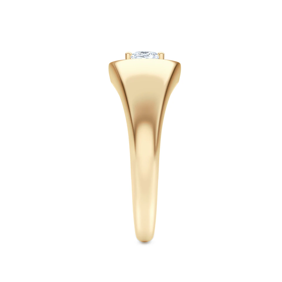 Men’s 0.62ct Oval Cut Lab Diamond Halo Signet Ring in 18k Gold Vermeil