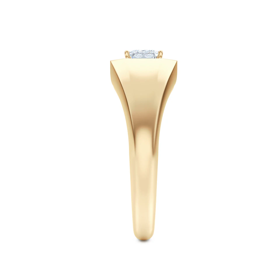 Men’s 0.62ct Emerald Cut Lab Diamond Halo Signet Ring in 18k Gold Vermeil