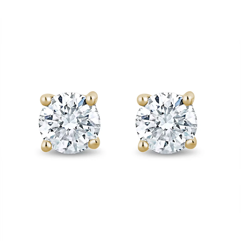 0.15ct Round Cut Lab Diamond Stud Earrings in 18K Gold Vermeil