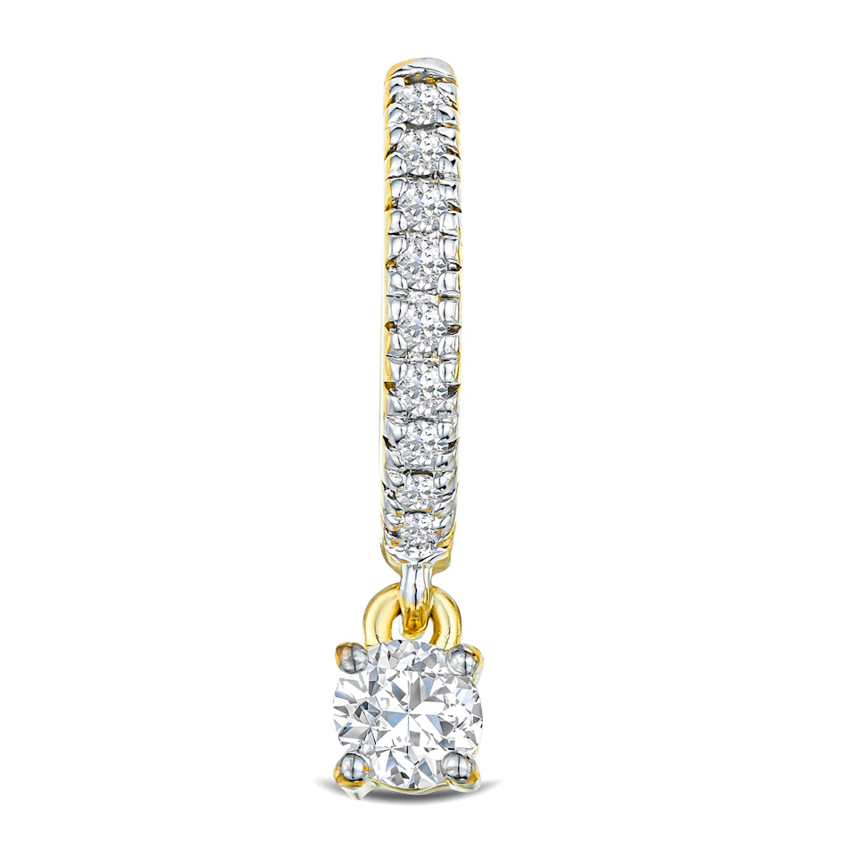 Stellato Huggie Drop Lab Diamond Earrings 0.50ct in 18K Gold Vermeil