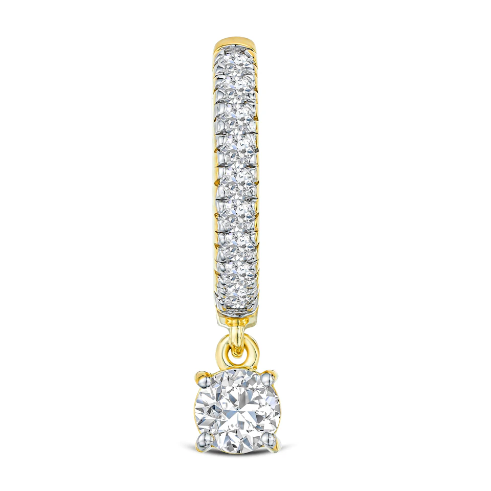 Stellato Huggie Drop Lab Diamond Earrings 1.00ct in 18K Gold Vermeil