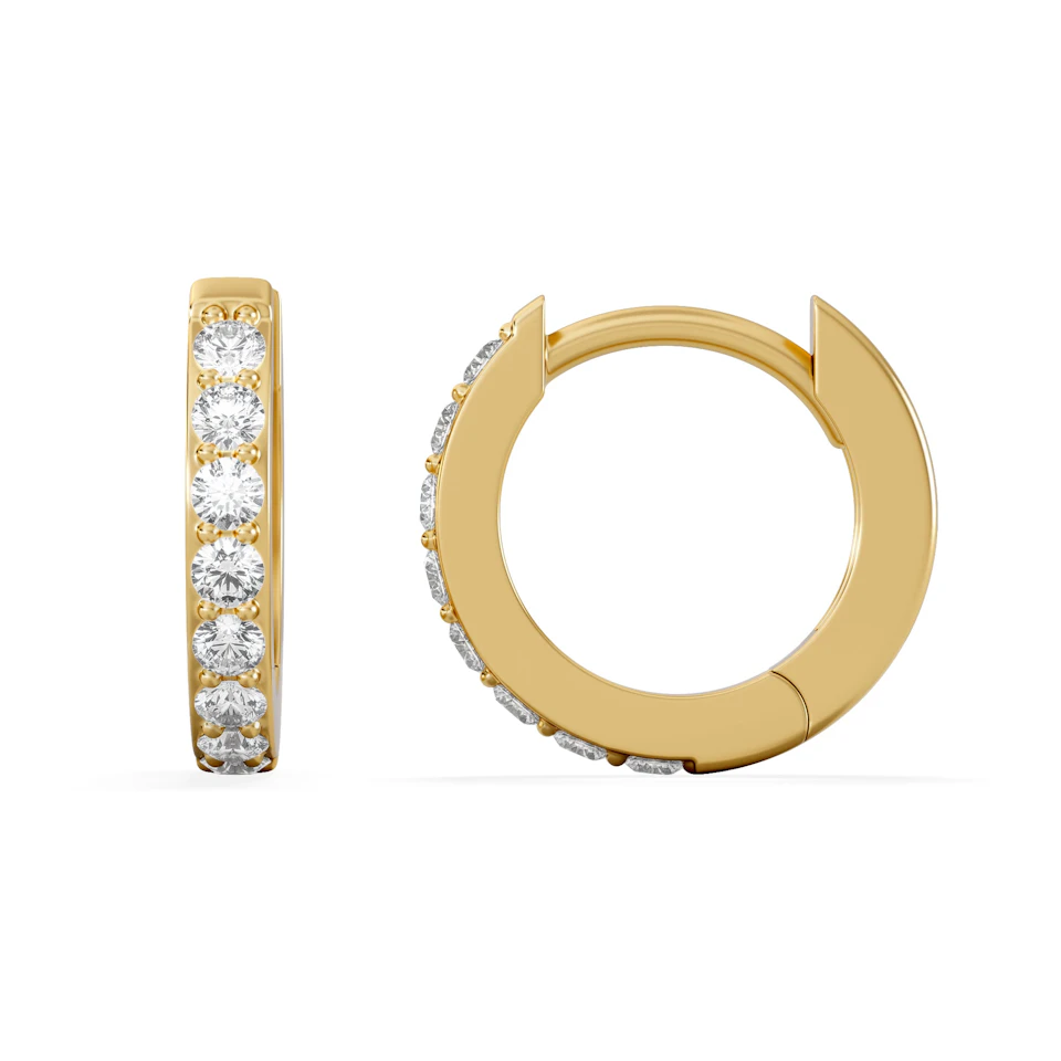 Row Huggie Lab Diamond Earrings 0.18ct in 18K Gold Vermeil
