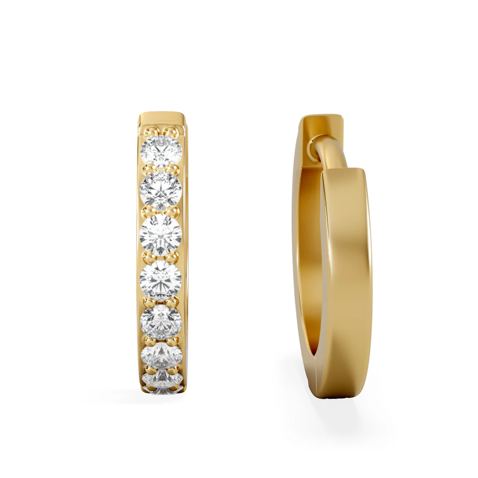 Row Huggie Lab Diamond Earrings 0.18ct in 18K Gold Vermeil