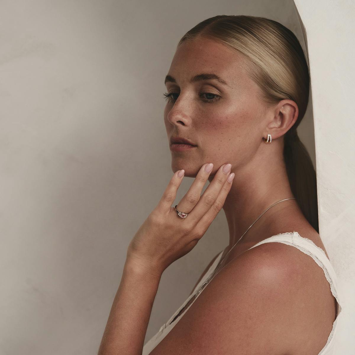 Duo Row Huggie Lab Diamond Earrings 0.22ct in 18K Gold Vermeil