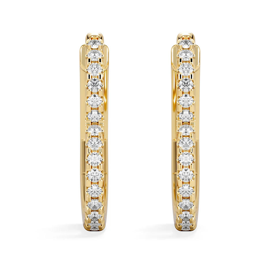 Lab Diamond Heart Hoop Earrings 0.22ct in 18K Gold Vermeil